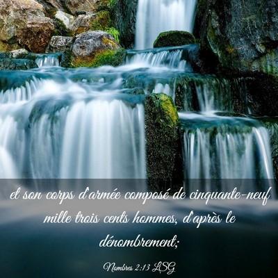 Picture 03 - Nombres 2:13 LSG - et son corps d'armée composé de cinquante-neuf - Bible Verse Picture
