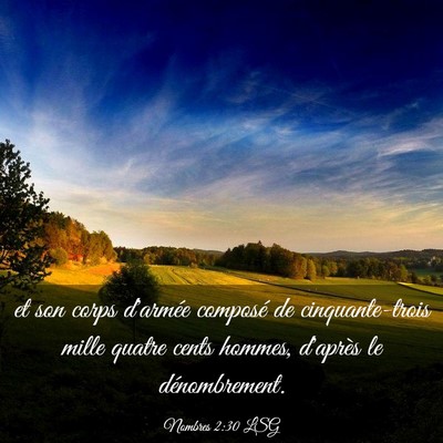 Picture 03 - Nombres 2:30 LSG - et son corps d'armée composé de cinquante-trois - Bible Verse Picture