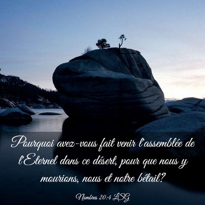 Picture 03 - Nombres 20:4 LSG - Pourquoi avez-vous fait venir l'assemblée de - Bible Verse Picture