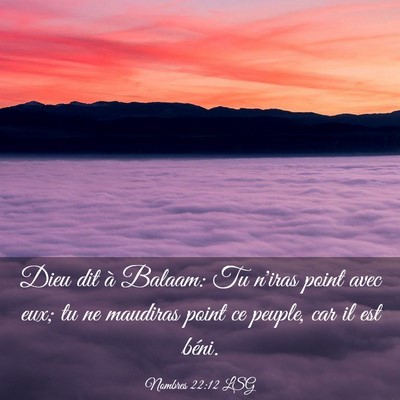 Picture 03 - Nombres 22:12 LSG - Dieu dit à Balaam: Tu n'iras point avec eux; tu - Bible Verse Picture