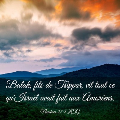 Picture 03 - Nombres 22:2 LSG - Balak, fils de Tsippor, vit tout ce qu'Israël - Bible Verse Picture