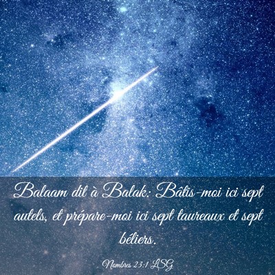 Picture 03 - Nombres 23:1 LSG - Balaam dit à Balak: Bâtis-moi ici sept autels, - Bible Verse Picture