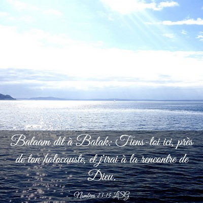 Picture 03 - Nombres 23:15 LSG - Balaam dit à Balak: Tiens-toi ici, près de ton - Bible Verse Picture
