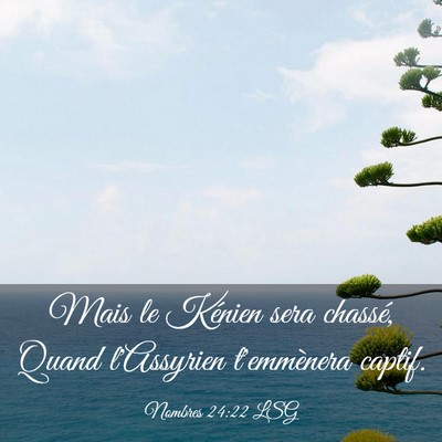 Picture 03 - Nombres 24:22 LSG - Mais le Kénien sera chassé, Quand l'Assyrien - Bible Verse Picture
