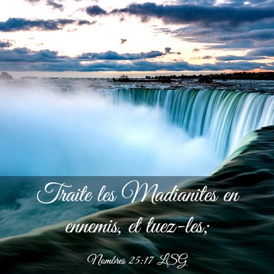 Picture 03 - Nombres 25:17 LSG - Traite les Madianites en ennemis, et - Bible Verse Picture