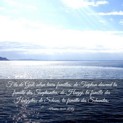 Picture 03 - Nombres 26:15 LSG - Fils de Gad, selon leurs familles: de Tsephon - Bible Verse Picture