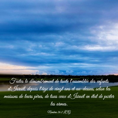 Picture 03 - Nombres 26:2 LSG - Faites le dénombrement de toute l'assemblée des - Bible Verse Picture