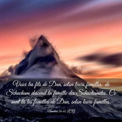 Picture 03 - Nombres 26:42 LSG - Voici les fils de Dan, selon leurs familles: de - Bible Verse Picture