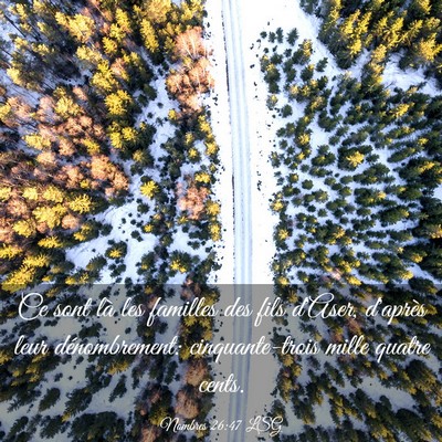 Picture 03 - Nombres 26:47 LSG - Ce sont là les familles des fils d'Aser, - Bible Verse Picture