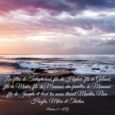 Picture 03 - Nombres 27:1 LSG - Les filles de Tselophchad, fils de Hépher, fils - Bible Verse Picture