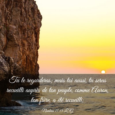 Picture 03 - Nombres 27:13 LSG - Tu le regarderas; mais toi aussi, tu seras - Bible Verse Picture