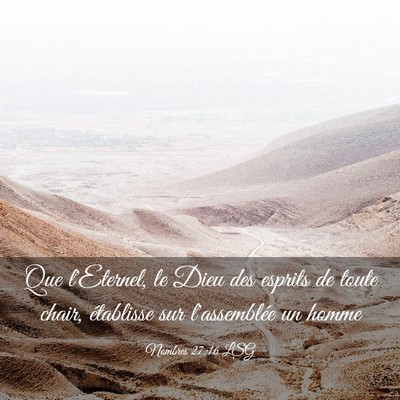 Picture 03 - Nombres 27:16 LSG - Que l'Eternel, le Dieu des esprits de toute - Bible Verse Picture