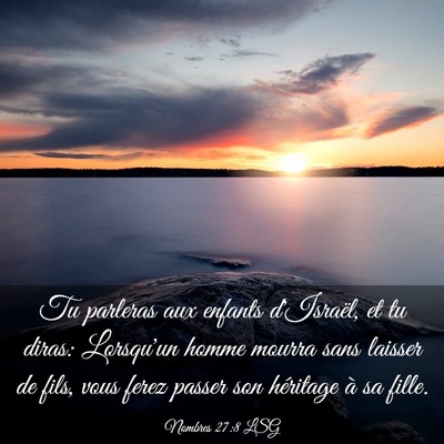 Picture 03 - Nombres 27:8 LSG - Tu parleras aux enfants d'Israël, et tu diras: - Bible Verse Picture
