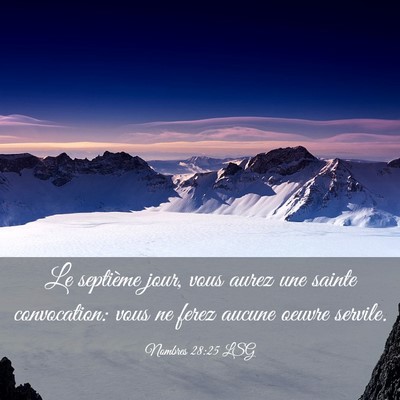 Picture 03 - Nombres 28:25 LSG - Le septième jour, vous aurez une sainte - Bible Verse Picture