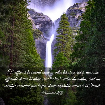Picture 03 - Nombres 28:8 LSG - Tu offriras le second agneau entre les deux - Bible Verse Picture