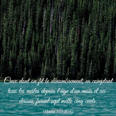 Picture 03 - Nombres 3:22 LSG - Ceux dont on fit le dénombrement, en comptant - Bible Verse Picture