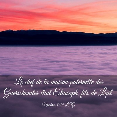 Picture 03 - Nombres 3:24 LSG - Le chef de la maison paternelle des Guerschonites - Bible Verse Picture