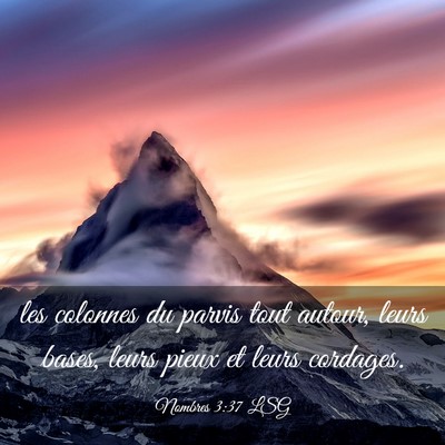 Picture 03 - Nombres 3:37 LSG - les colonnes du parvis tout autour, leurs bases, - Bible Verse Picture