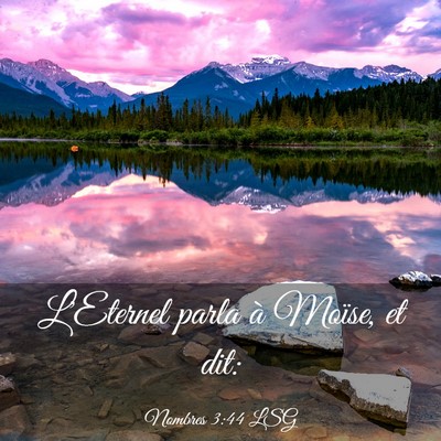 Picture 03 - Nombres 3:44 LSG - L'Eternel parla à Moïse, et - Bible Verse Picture