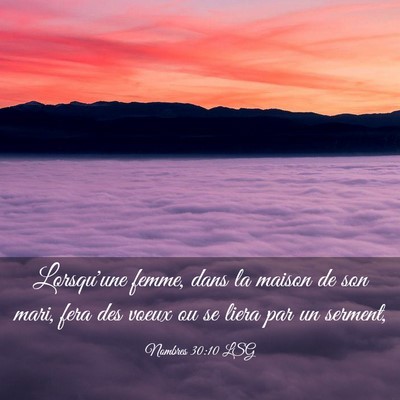 Picture 03 - Nombres 30:10 LSG - Lorsqu'une femme, dans la maison de son mari, - Bible Verse Picture