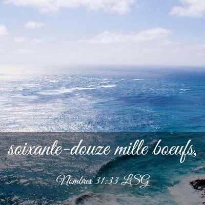 Picture 03 - Nombres 31:33 LSG - soixante-douze mille - Bible Verse Picture