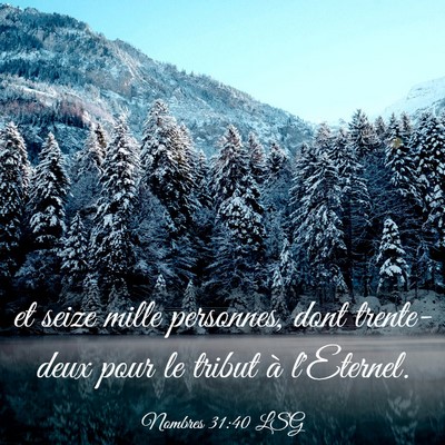 Picture 03 - Nombres 31:40 LSG - et seize mille personnes, dont trente-deux pour - Bible Verse Picture