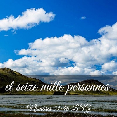 Picture 03 - Nombres 31:46 LSG - et seize mille - Bible Verse Picture