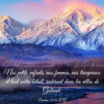 Picture 03 - Nombres 32:26 LSG - Nos petits enfants, nos femmes, nos troupeaux et - Bible Verse Picture