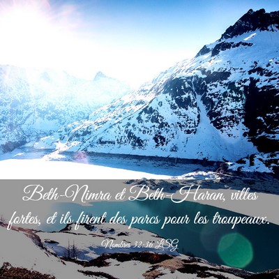 Picture 03 - Nombres 32:36 LSG - Beth-Nimra et Beth-Haran, villes fortes, et ils - Bible Verse Picture