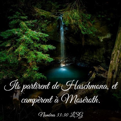 Picture 03 - Nombres 33:30 LSG - Ils partirent de Haschmona, et campèrent à - Bible Verse Picture