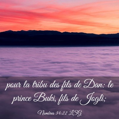 Picture 03 - Nombres 34:22 LSG - pour la tribu des fils de Dan: le prince Buki, - Bible Verse Picture