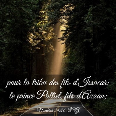 Picture 03 - Nombres 34:26 LSG - pour la tribu des fils d'Issacar: le prince - Bible Verse Picture