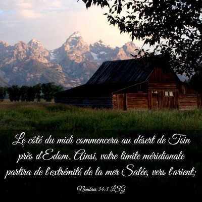 Picture 03 - Nombres 34:3 LSG - Le côté du midi commencera au désert de Tsin - Bible Verse Picture