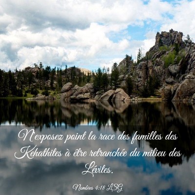 Picture 03 - Nombres 4:18 LSG - N'exposez point la race des familles des - Bible Verse Picture