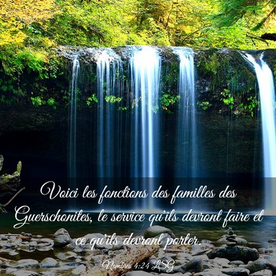 Picture 03 - Nombres 4:24 LSG - Voici les fonctions des familles des - Bible Verse Picture