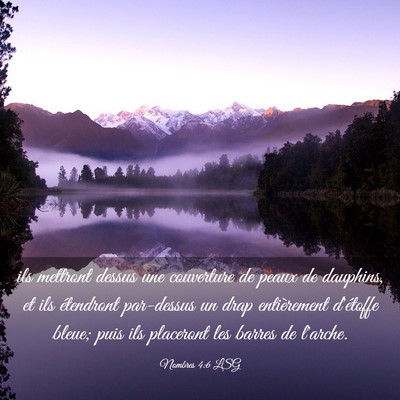 Picture 03 - Nombres 4:6 LSG - ils mettront dessus une couverture de peaux de - Bible Verse Picture
