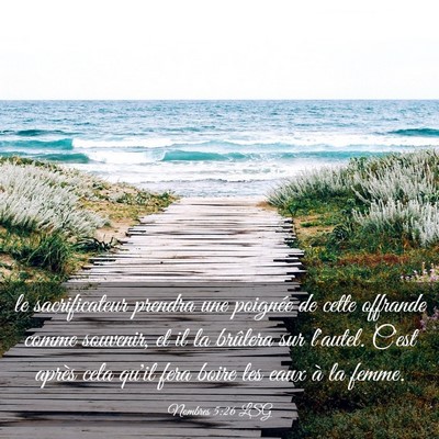 Picture 03 - Nombres 5:26 LSG - le sacrificateur prendra une poignée de cette - Bible Verse Picture