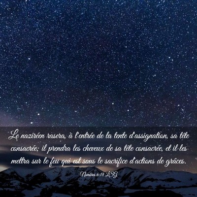 Picture 03 - Nombres 6:18 LSG - Le naziréen rasera, à l'entrée de la tente - Bible Verse Picture