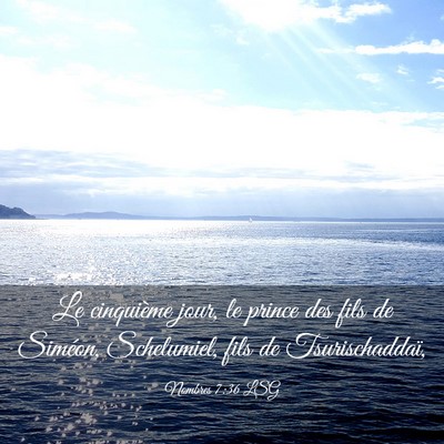 Picture 03 - Nombres 7:36 LSG - Le cinquième jour, le prince des fils de - Bible Verse Picture