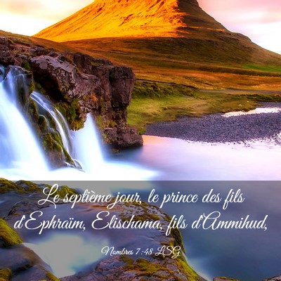 Picture 03 - Nombres 7:48 LSG - Le septième jour, le prince des fils d'Ephraïm, - Bible Verse Picture