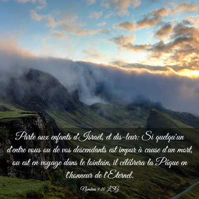 Picture 03 - Nombres 9:10 LSG - Parle aux enfants d'Israël, et dis-leur: Si - Bible Verse Picture