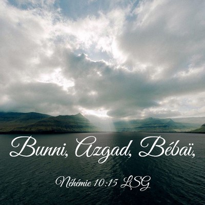 Picture 03 - Néhémie 10:15 LSG - Bunni, Azgad, - Bible Verse Picture