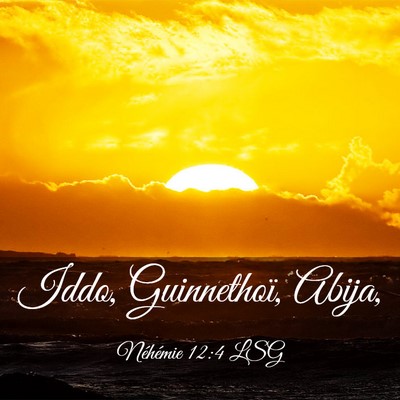 Picture 03 - Néhémie 12:4 LSG - Iddo, Guinnethoï, - Bible Verse Picture