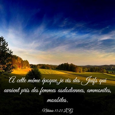 Picture 03 - Néhémie 13:23 LSG - A cette même époque, je vis des Juifs qui - Bible Verse Picture