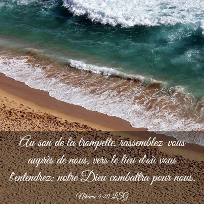 Picture 03 - Néhémie 4:20 LSG - Au son de la trompette, rassemblez-vous auprès - Bible Verse Picture