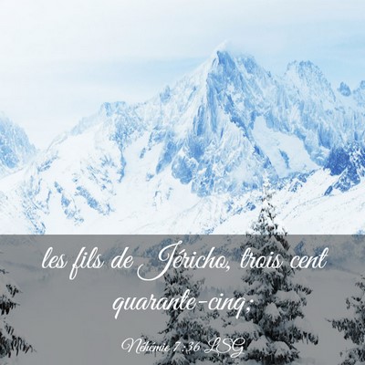 Picture 03 - Néhémie 7:36 LSG - les fils de Jéricho, trois cent - Bible Verse Picture