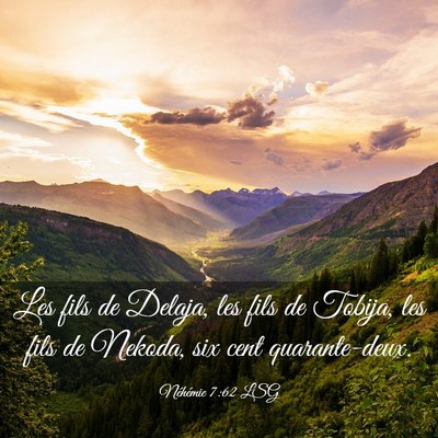 Picture 03 - Néhémie 7:62 LSG - Les fils de Delaja, les fils de Tobija, les fils - Bible Verse Picture