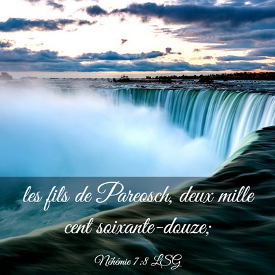 Picture 03 - Néhémie 7:8 LSG - les fils de Pareosch, deux mille cent - Bible Verse Picture