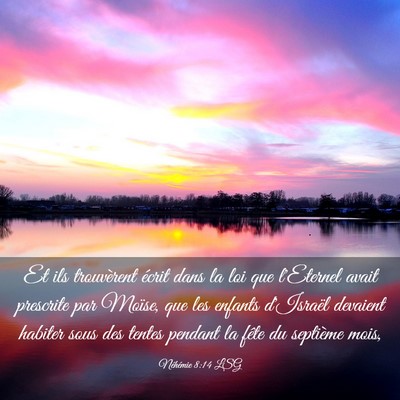 Picture 03 - Néhémie 8:14 LSG - Et ils trouvèrent écrit dans la loi que - Bible Verse Picture