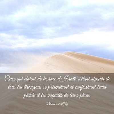 Picture 03 - Néhémie 9:2 LSG - Ceux qui étaient de la race d'Israël, s'étant - Bible Verse Picture